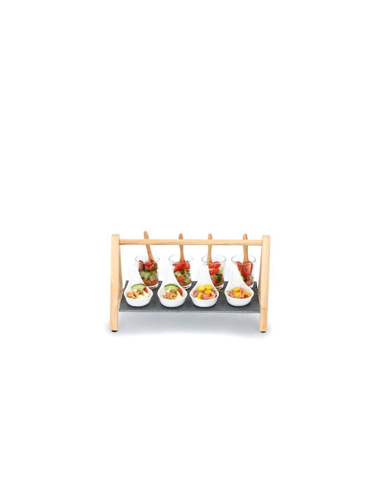 Alpina Appliances Porcelain Dessert Divided Serving Tray with 4 Slots White 28.5x8x15.5cm 13pcs