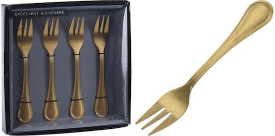 Inox Fruit/Dessert Fork Set Gold 4pcs