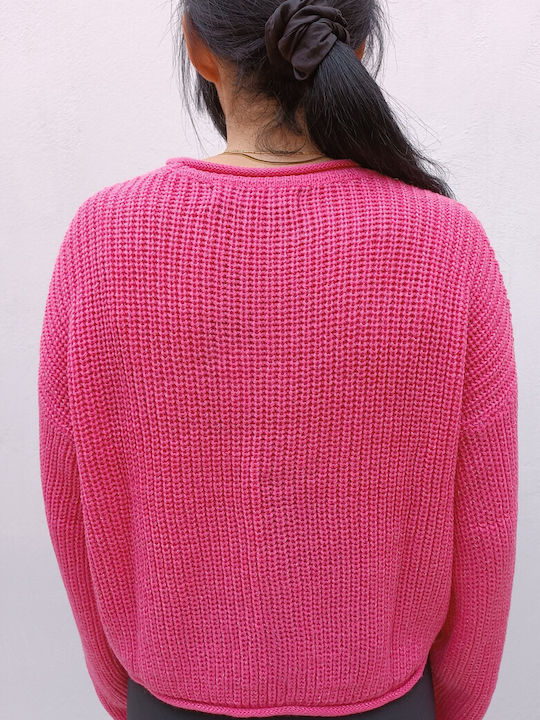 Vero Moda Damen Langarm Pullover Hot Pink