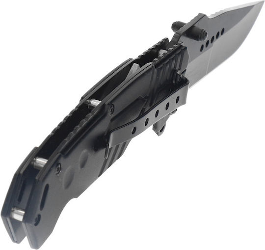 K25 Coated Pocket Knife Black with Blade made of Stainless Steel in Sheath