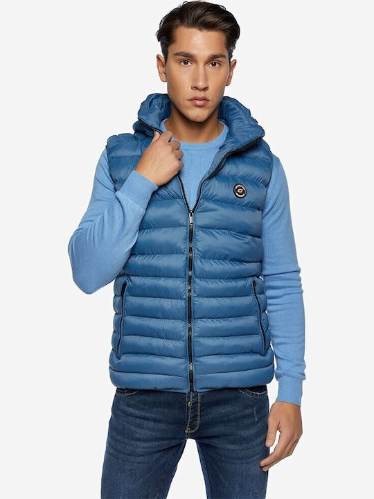 Sleeveless Jacket Puffer Blue