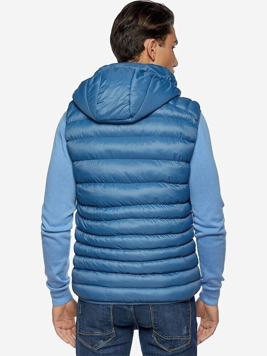 Sleeveless Jacket Puffer Blue