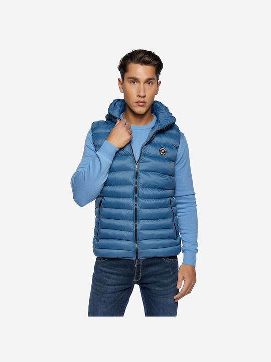 Brokers Jeans Fără mâneci Geacă pentru bărbați Puffer Albastru