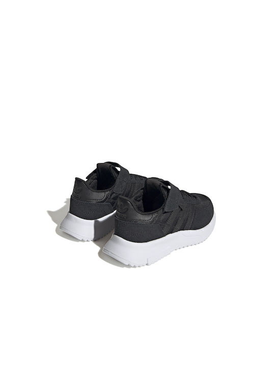 Retropy F2 Kids Sports Shoes Running with Hoop & Loop Closure Black