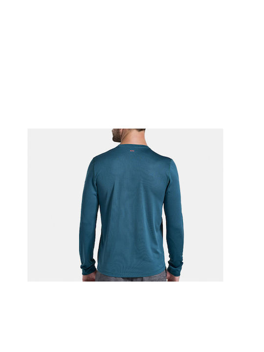 Saucony Stopwatch Men's Long Sleeve Blouse Petrol Blue