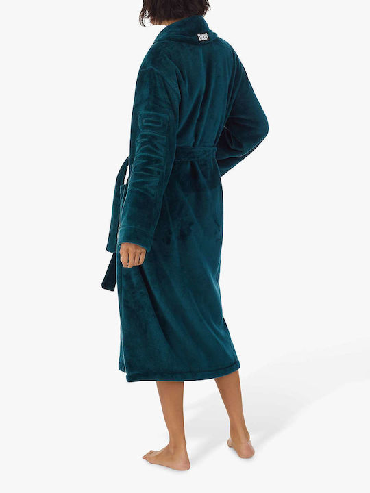 DKNY Winter Women's Velvet Robe Teal