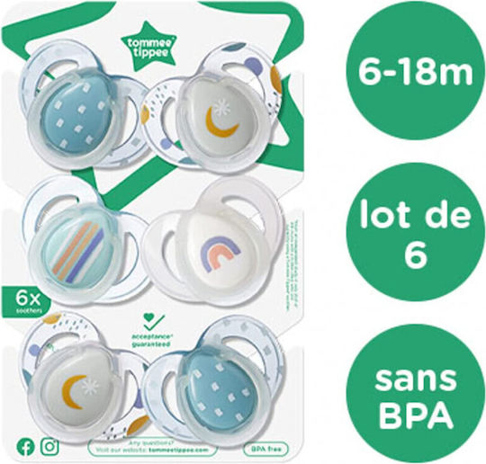 Tommee Tippee Suzete ortodontice Silicon pentru 6-18 luni 6buc