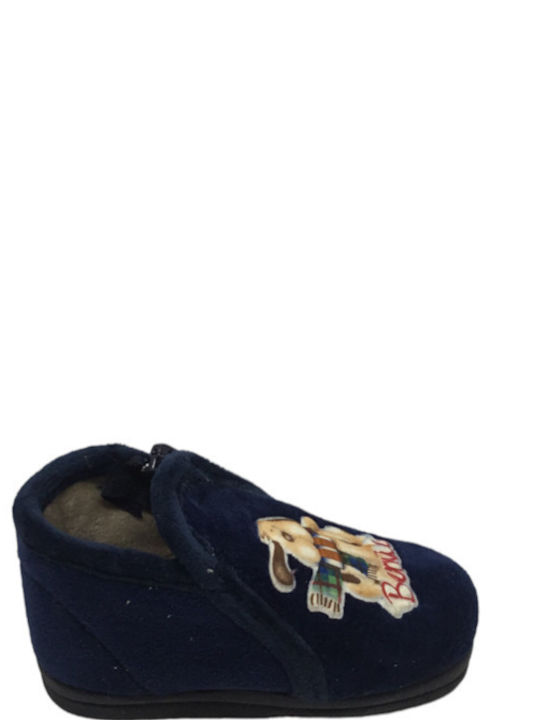 Adam's Shoes Ανατομικές Παιδικές Παντόφλες Μποτάκια Navy Μπλε