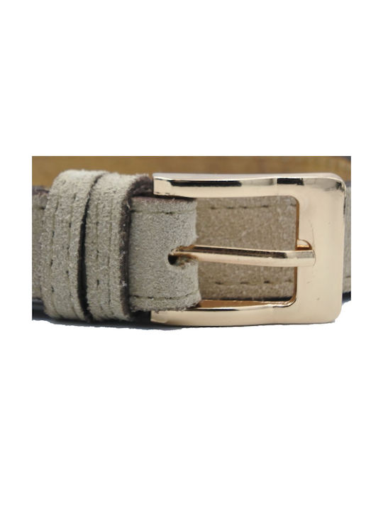 Women's Slim Belt in Castor Leather (Beige)