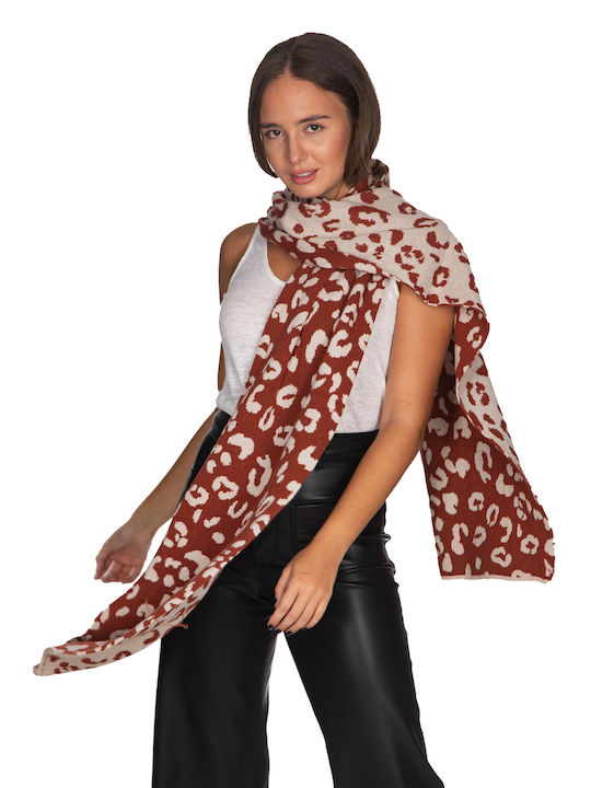 Scarf with cashmere animal - Cinnamon 10198