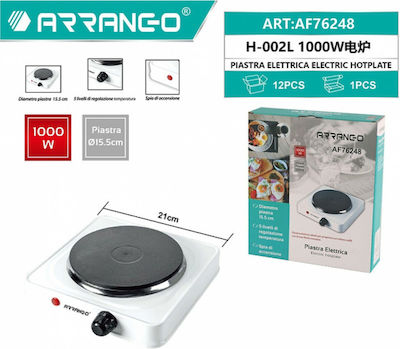 Arrango Enamel Countertop Single Burner White