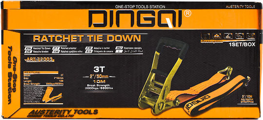 Dingqi Curea 1000x5cm cu curele de bagaje auto Galben 1buc