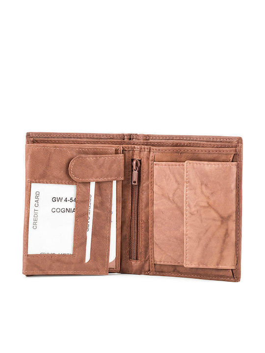 GA Leather Men's Wallet Classic Tabac Brown