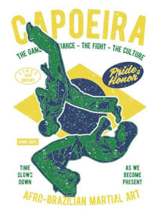 Takeposition Capoeira T-shirt Bărbătesc cu Mânecă Scurtă Alb