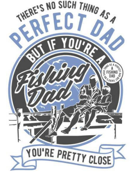 Takeposition Fishing Dad T-shirt Bărbătesc cu Mânecă Scurtă Alb