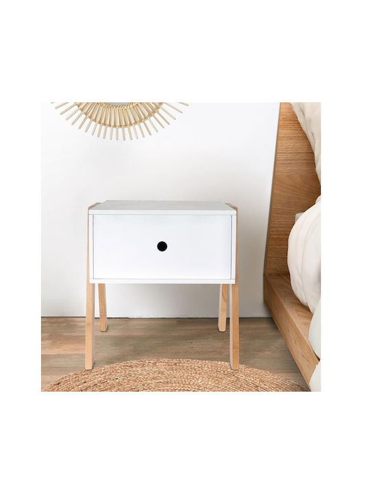 Nachttisch HD3728 Holz Weiß 45.3x44x35cm