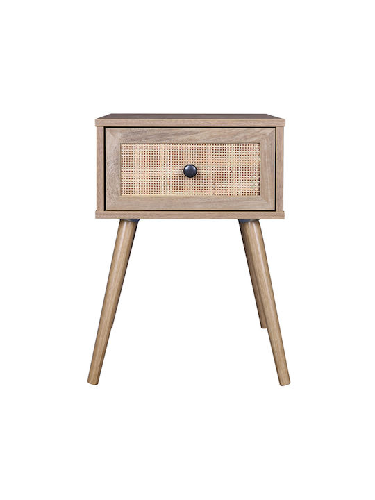 Ammos Wooden Bedside Table 40x35x61cm