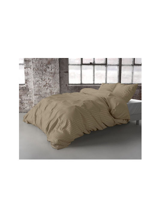 Zensation Dallas Super Double Duvet Cover Set with Pillowcases 240x220 Taupe