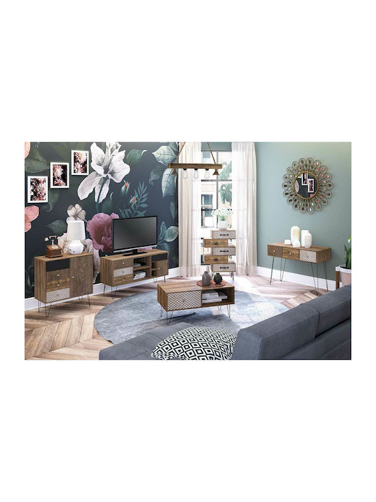 Sideboard Boho Wooden with Drawers Brown 79.5x39.5x86cm