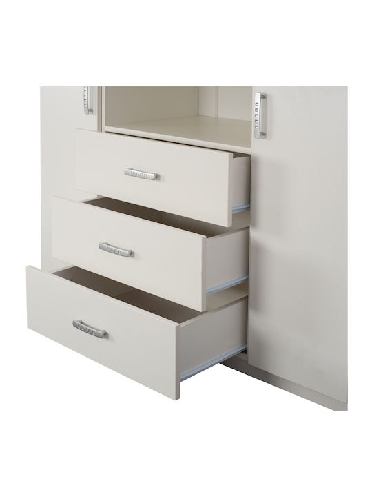 Мебели за съхранение Adler дървен с чекмеджета Бял 120x45x85см