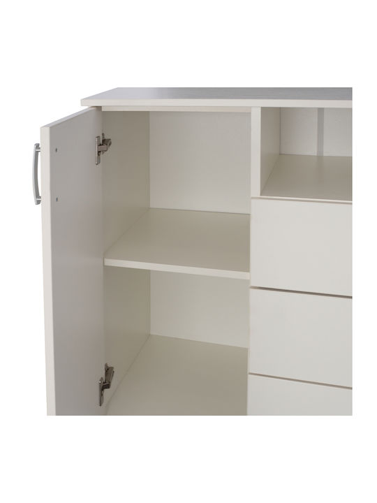 Мебели за съхранение Adler дървен с чекмеджета Бял 120x45x85см