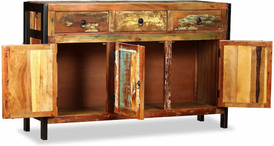 Wooden Buffet with Drawers Ανακυκλωμένο Ξύλο L120xW35xH76cm