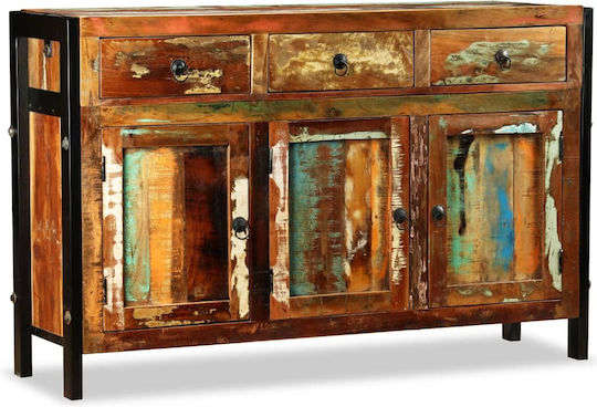 Wooden Buffet with Drawers Ανακυκλωμένο Ξύλο L120xW35xH76cm