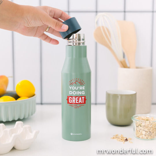 Mr. Wonderful You're Doing Great Μπουκάλι Θερμός Ανοξείδωτο 500ml Πράσινο