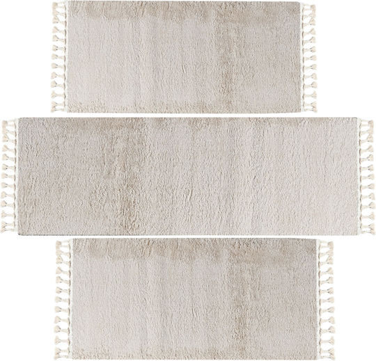 Polcarpet Soft Set Shaggy Covoare pentru dormitor Cream 3buc