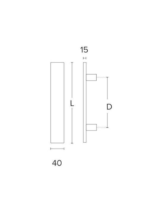 Conset Handle Front Door C1499 400mm Stainless steel