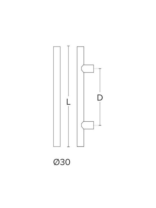 Conset Handle Front Door C1497 400mm Stainless steel