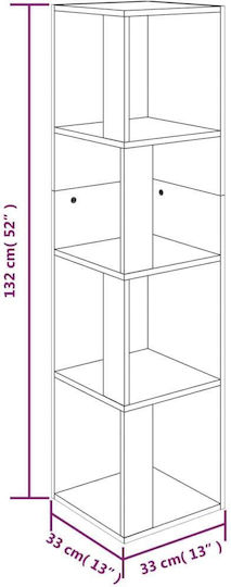 Eckbibliothek Grau Sonoma 33x33x132cm
