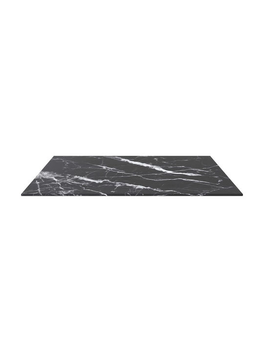 vidaXL Square Table Surface made of Glass Black 70x70cm 322272 1pcs