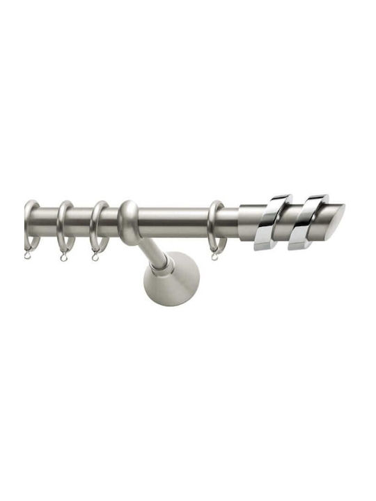 Viometale Metallic Curtain Pole Arabia Single Φ25mm 160cm Nickel Matt / Chrome