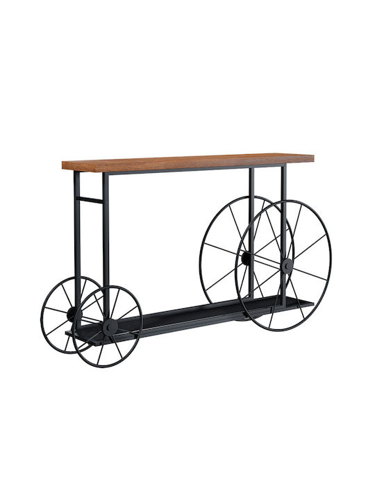 Bike Konsolentisch Holzschwarz / Walnuss M148xB28xH85cm