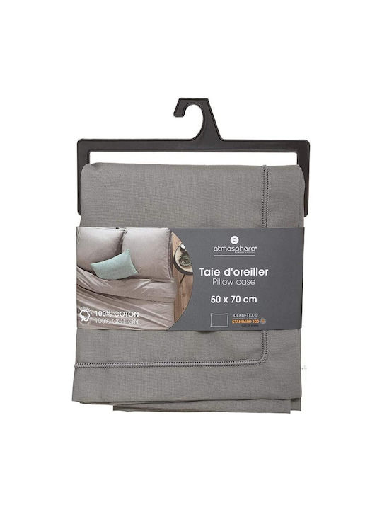 Atmosphera Oxford Μαξιλαροθήκη Oxford Γκρί 50x70εκ.