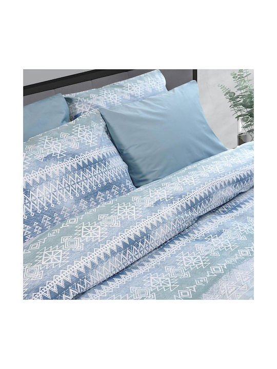 Lino Home Alga Pillowcase Set with Envelope Cover Blue 50x70cm.