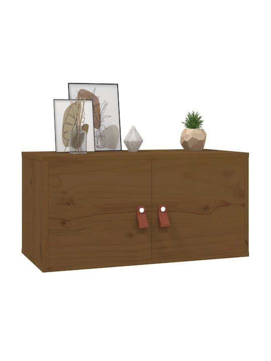 Hängendes Wohnzimmer Nischenschrank aus Massivholz Braun Meliert 60x30x30cm