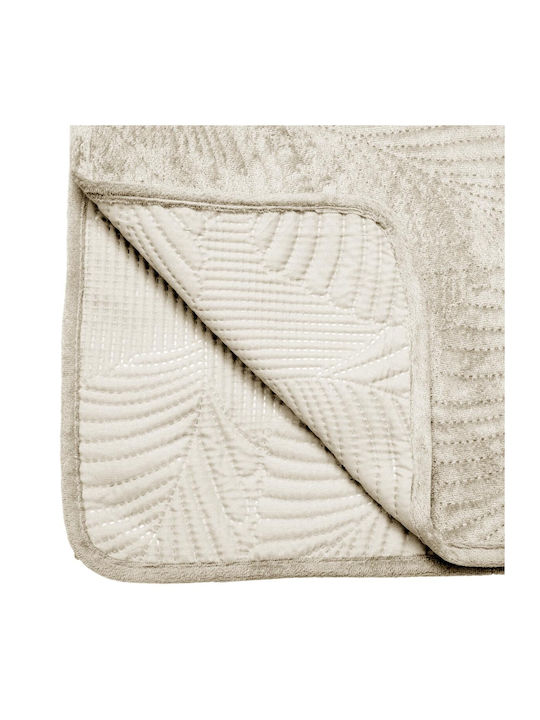 Atmosphera Leaf Κουβερλί Υπέρδιπλο από Πολυεστέρα Ivory 240x260cm