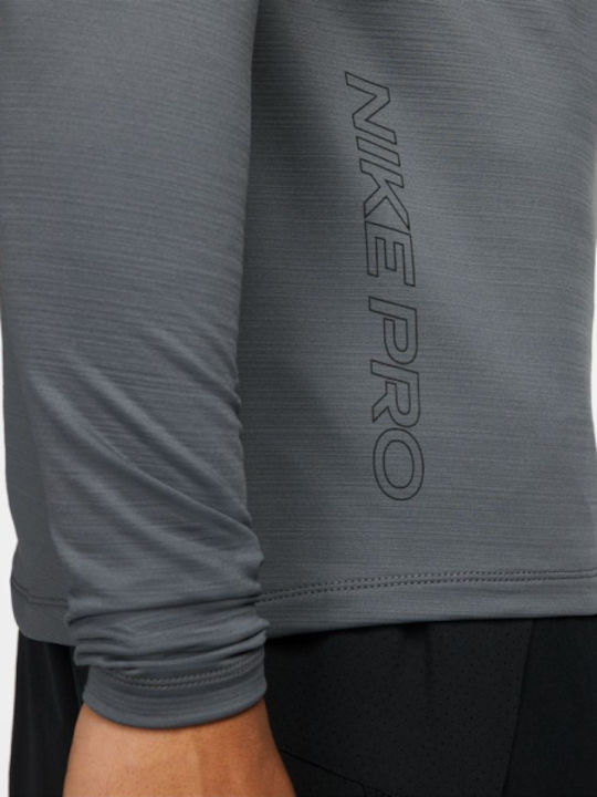 Nike Pro Warm Ανδρική Ισοθερμική Μακρυμάνικη Μπλούζα Γκρι