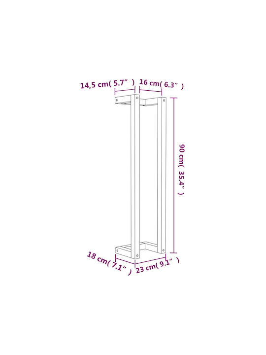 vidaXL Ράγα Μπάνιου Μονή Επιτοίχια με Βίδες ​90x90cm Καφέ