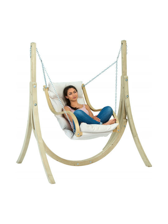 Fat Fabric Swing Ecru with 120kg Maximum Weight Capacity L158xW60xH111cm