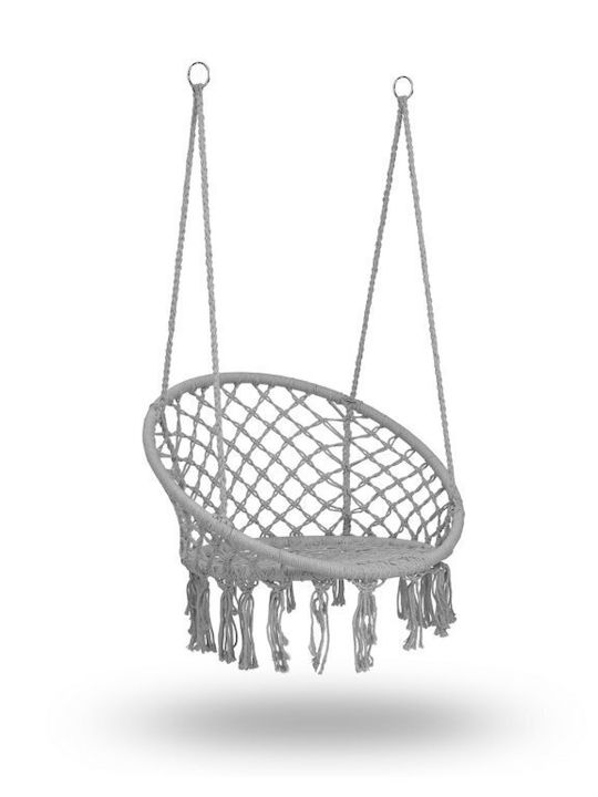 Boho Hängende Garten & Veranda Schaukel Sessel Rattan Grey Belastbarkeit bis 150kg L80xB63xH100cm