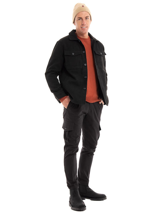 Μακρυμάνικo Overshirt Μαύρο