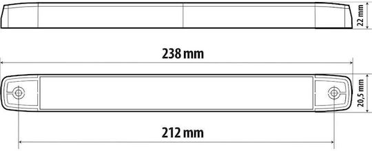 Lampa Lumini de Volum ale Camionului 1buc Lumina de Volum 238x22mm 10 - 30V - Alb L4146.5