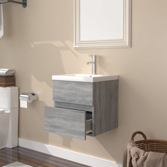 vidaXL Πάγκος με Νιπτήρα Μ41xΒ38.5xΥ45cm Γκρι Sonoma
