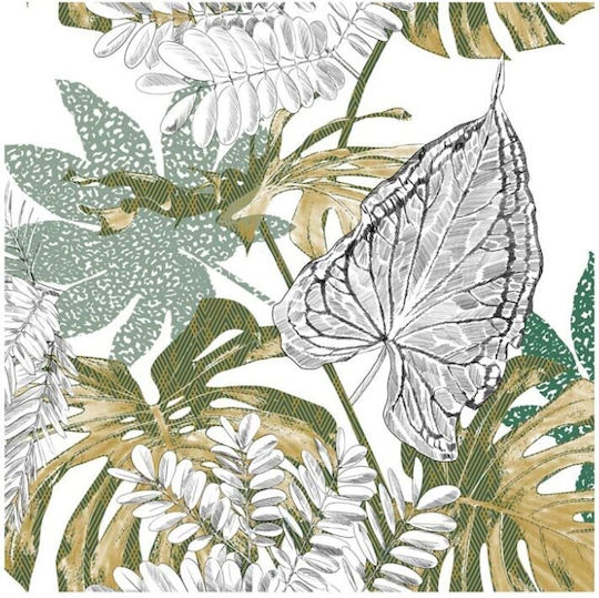 Atmosphera Σετ Υπέρδιπλη 220x240cm Monstera Λευκή