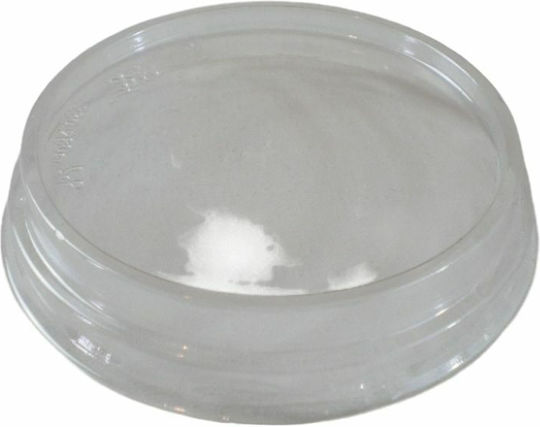Set de boluri rotunde albe din hârtie cu capac transparent din plastic 350ml 50 bucăți