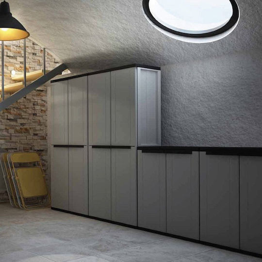 Zweiflügeliger Schrank JLine Kunststoff mit 1 Regal 68 68x37.5x85cm