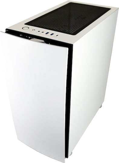 LC-Power Bright Sail X Гейминг Midi Tower Компютърна кутия със страничен прозорец Бял